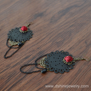 Handmade Tassels Black Lace Earrings For Women Wholesale